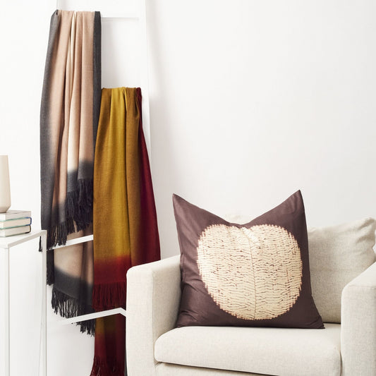 Shunya Black Handcrafted Shibori Print Mulberry Silk Pillow