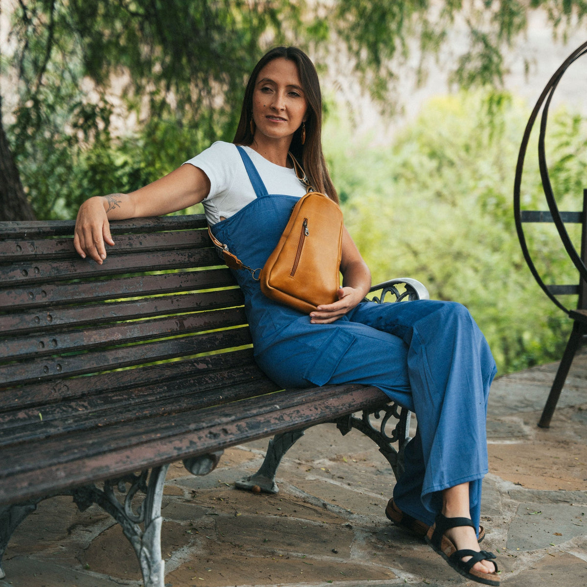 Sling Crossbody Backpack in Amber