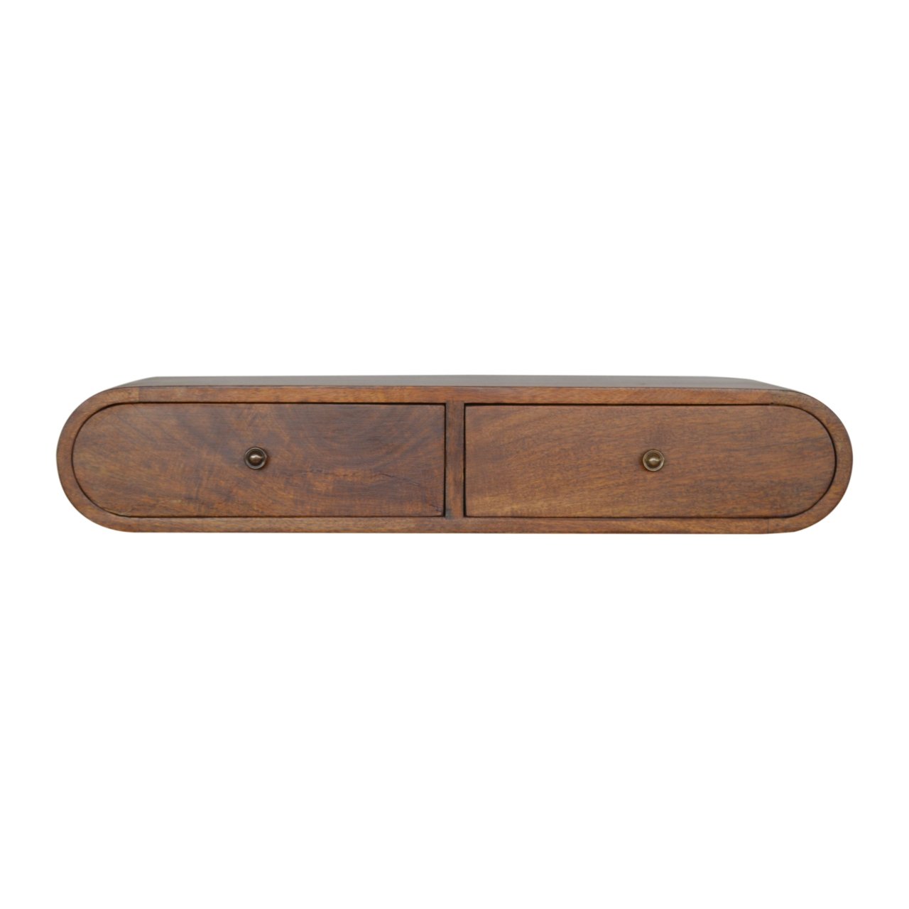 Solid Wood Floating London Console, 2-Drawers, Chestnut, Brown