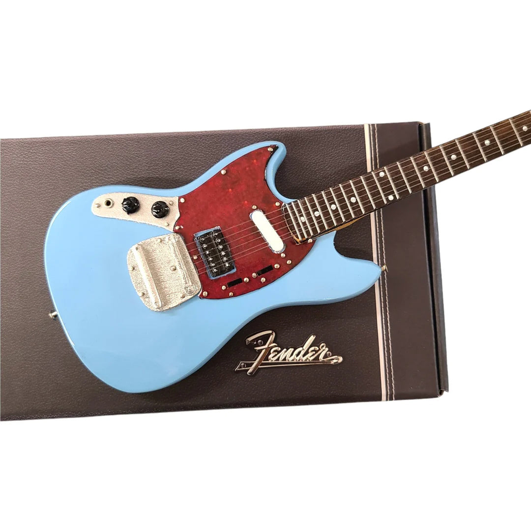 Officially Licensed Mini Sonic Blue Fender™ Mustang™ Guitar Replica Model
