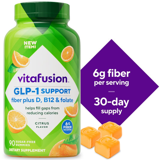 Vitafusion GLP-1 Support Fiber Plus Vitamins D, B12, And Folate