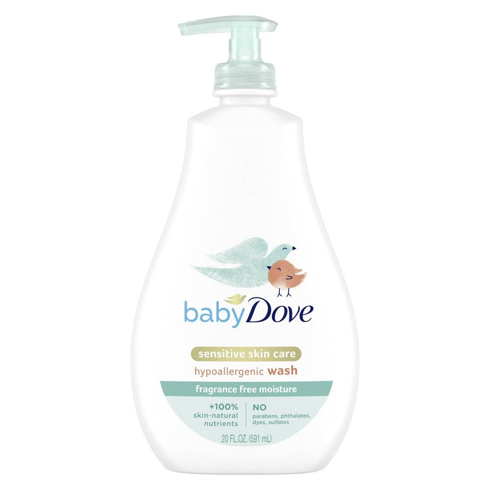 Baby Dove Sensitive Moisture Fragrance Free Tip To Toe Wash 4-20 Fl. Oz. Pumps