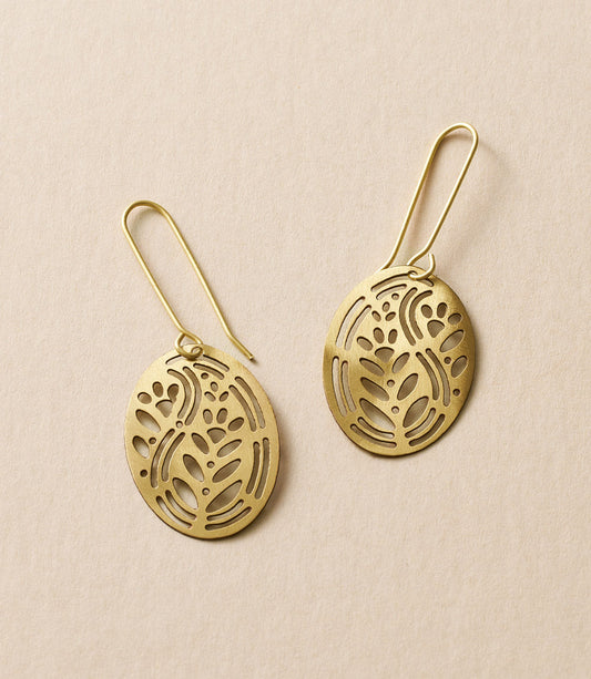 Adhya Cutout Oval Drop Hook Earrings - Osadia Concept Store