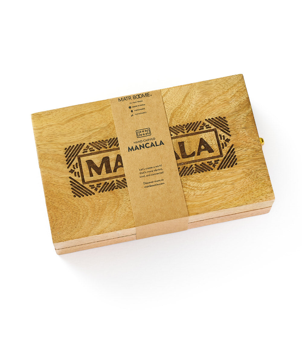 Mancala Wooden Game Set - Hand Carved Mango Wood - Osadia Concept Store