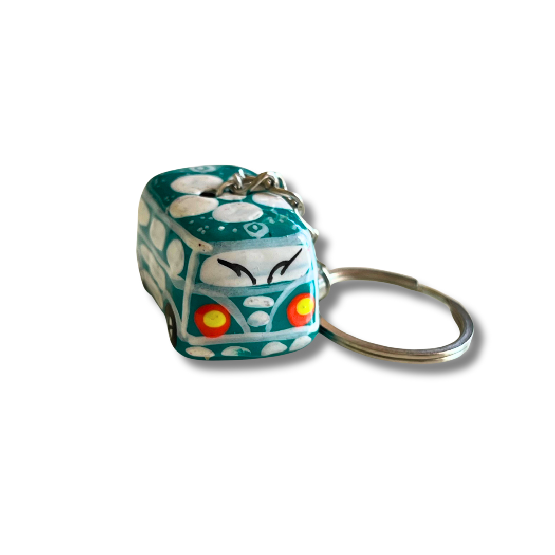 Volkswagen VW Van & Beetle Mexican Hand painted Clay Keychain - Mexico - Osadia Concept Store