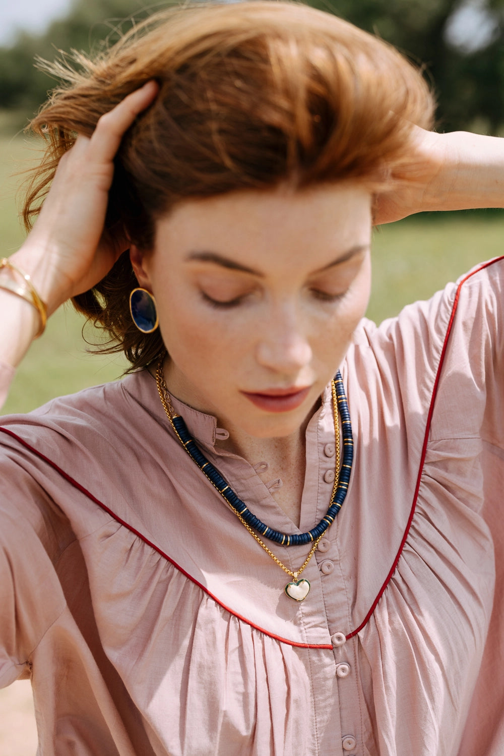 Halo Earrings, Deep Indigo