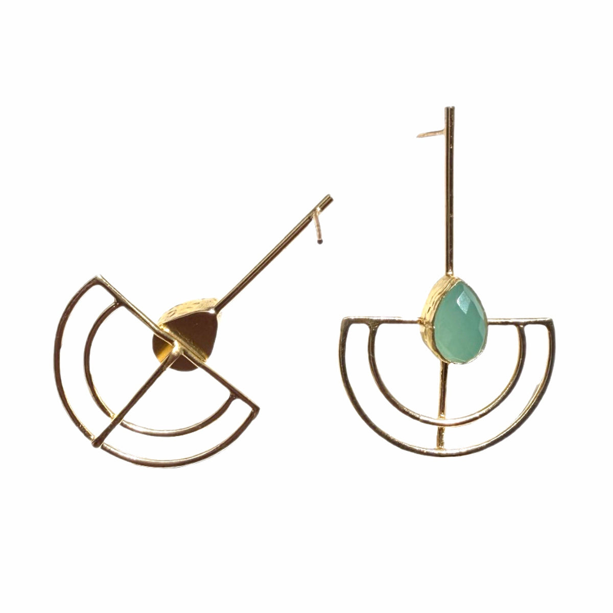 Karpuz Aqua Chalcedony Earrings