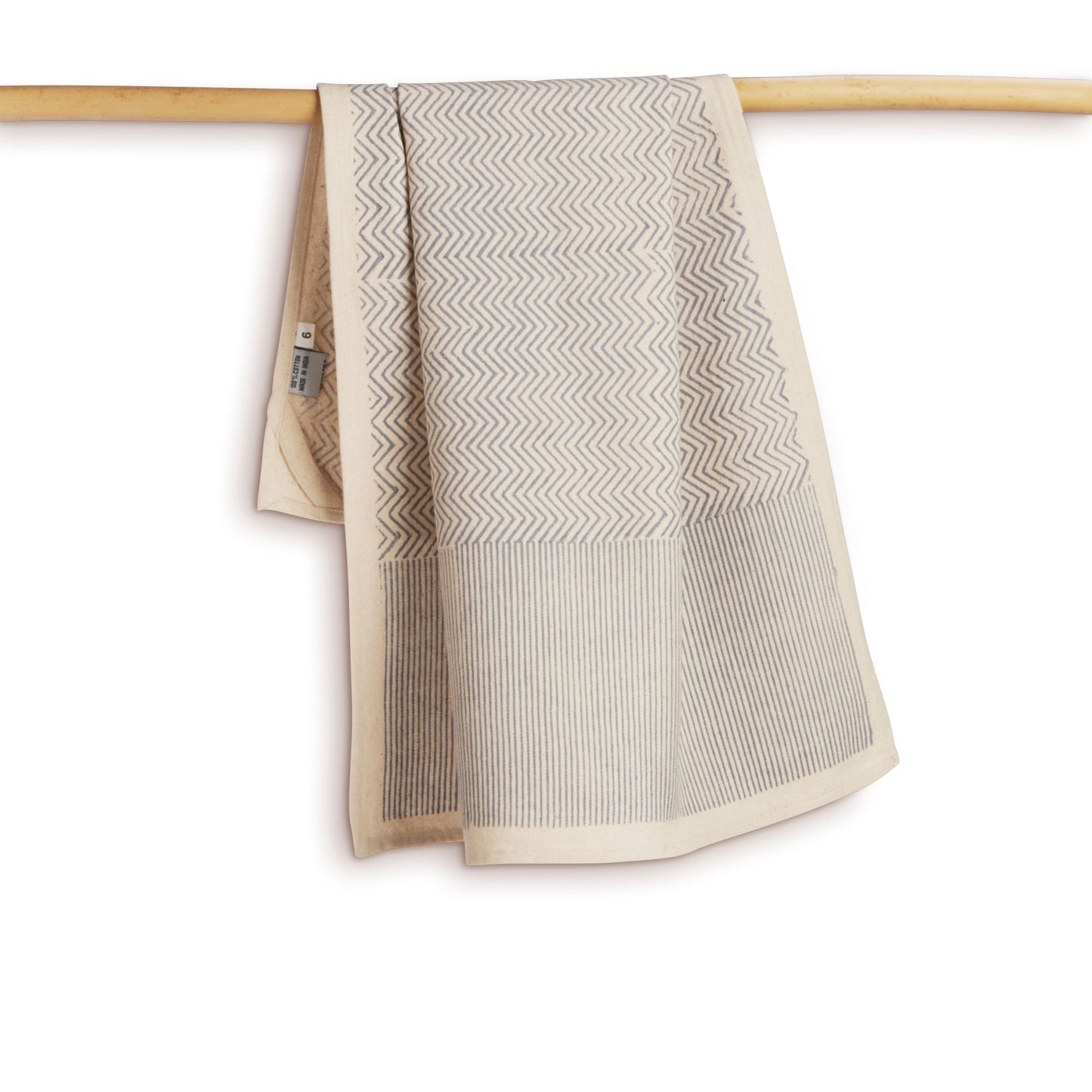 FEAST SLATE - Set of 2. Hand Block Printed Kitchen Towels - Cotton - Fair Trade - Artisan Made