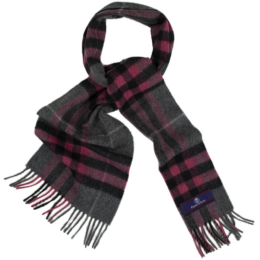 Prince of Scots Heritage Plaid Fringed Merino Wool Scarf (Cambridge Grey) - Osadia Concept Store
