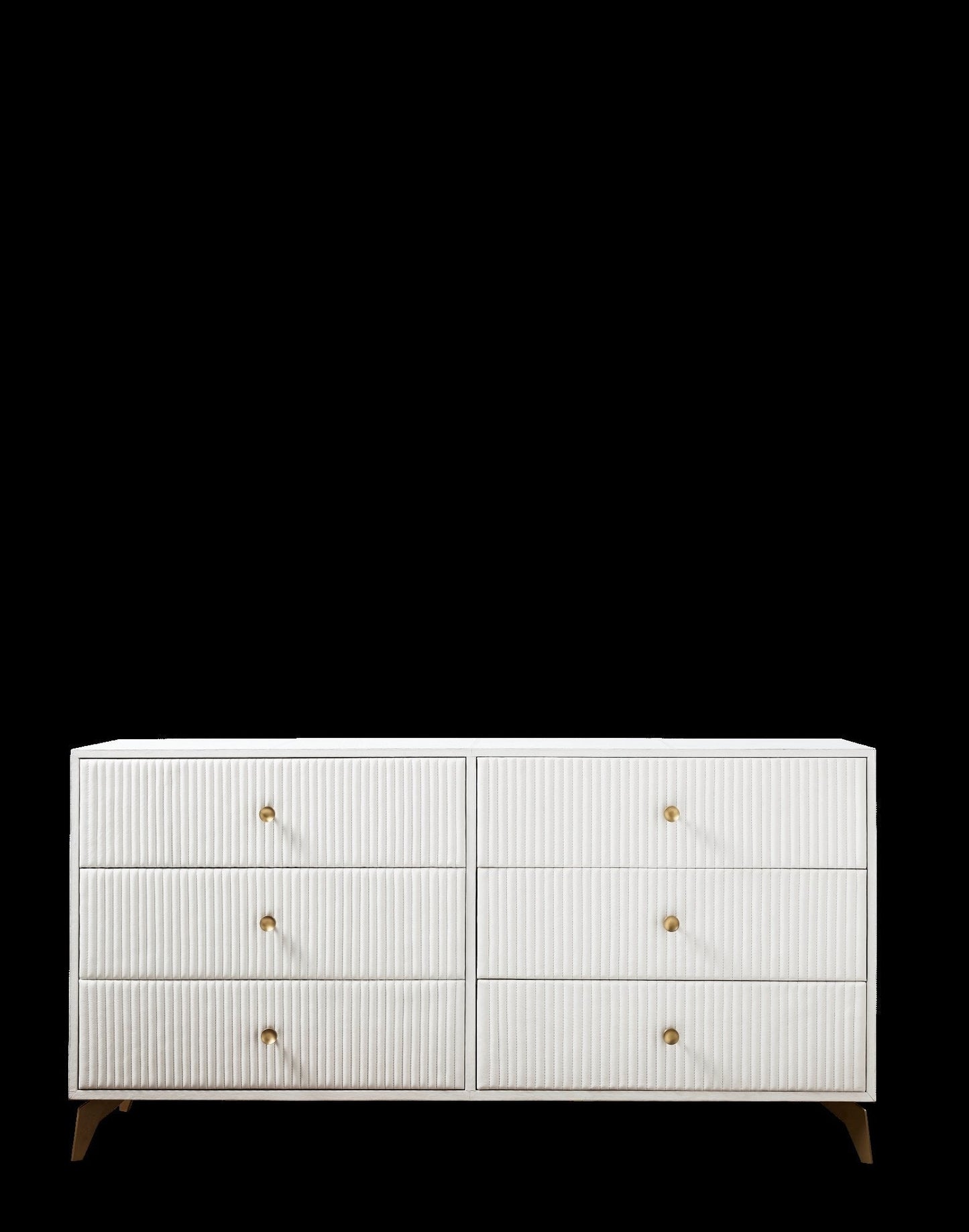 Stanford Six Drawer Leather Dresser