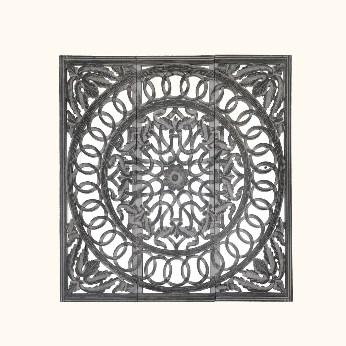 Wall Art with Mirror | Wooden Handmade Wall Panel , 48x48"