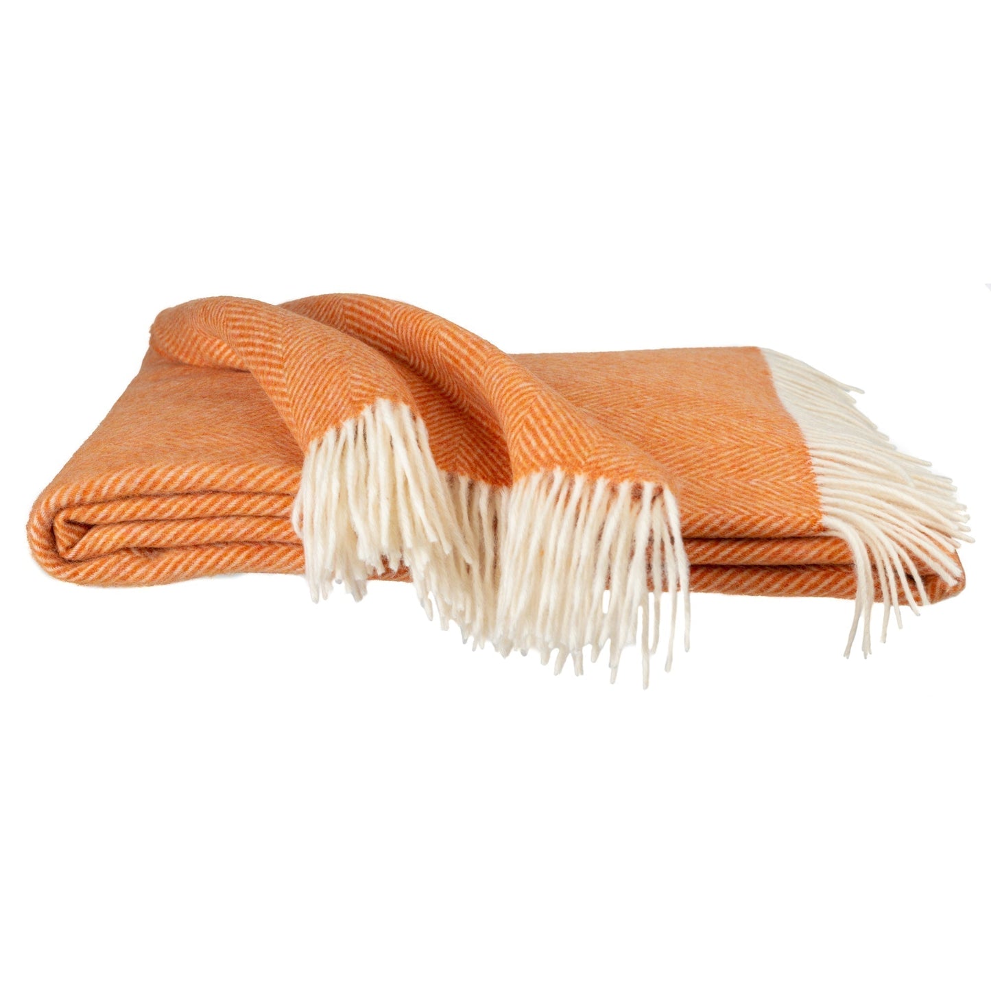 Southampton Home Merino Wool Herringbone Throw (Heirloom Tomato)