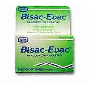 Rx 2 Bisac-Evac Bisacodyl 10mg - 12 Suppositories By G&W Labs