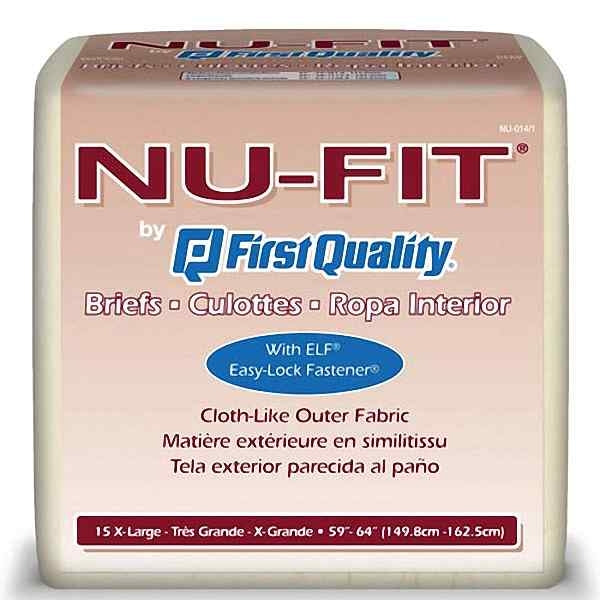 First Quality Unisex Adult Incontinence Brief Nu-Fit X-Large Disposable Heavy Absorbency, Case Of 4