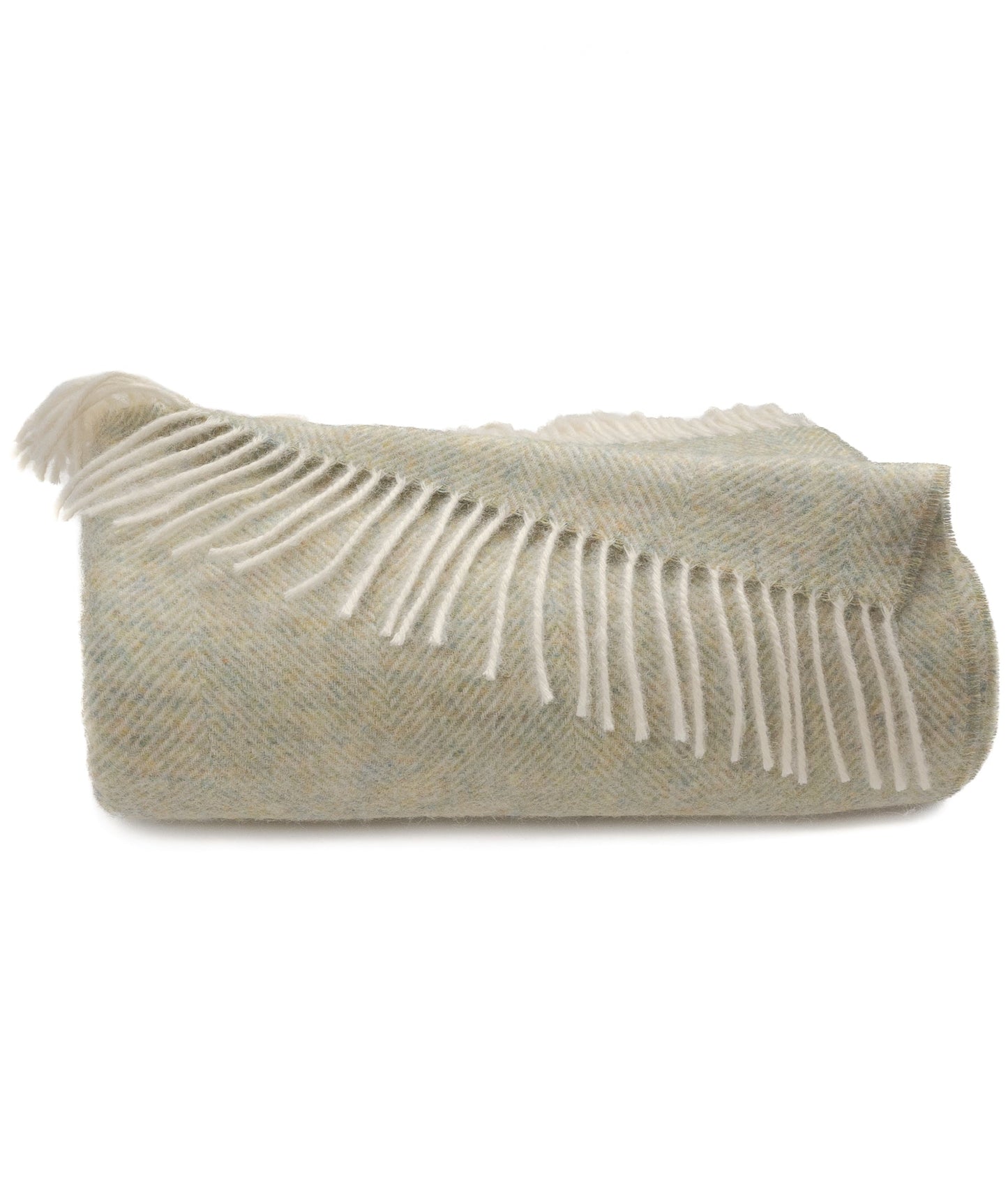 Southampton Home Shetland Lambswool Herringbone Throw – Meadow | Woven in England