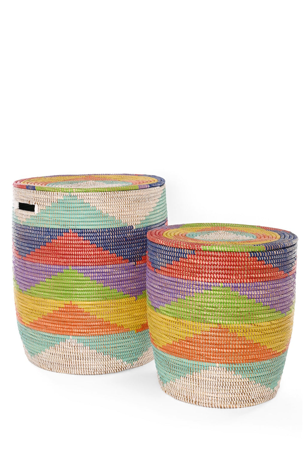 S/2 Rainbow Mountains Flat Lidded Hampers