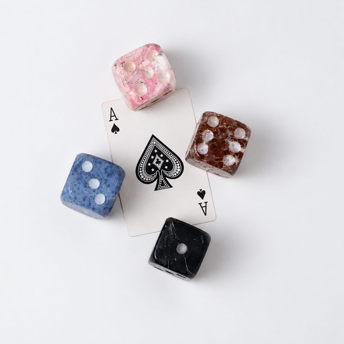 Giant gemstone Dice - set of Four