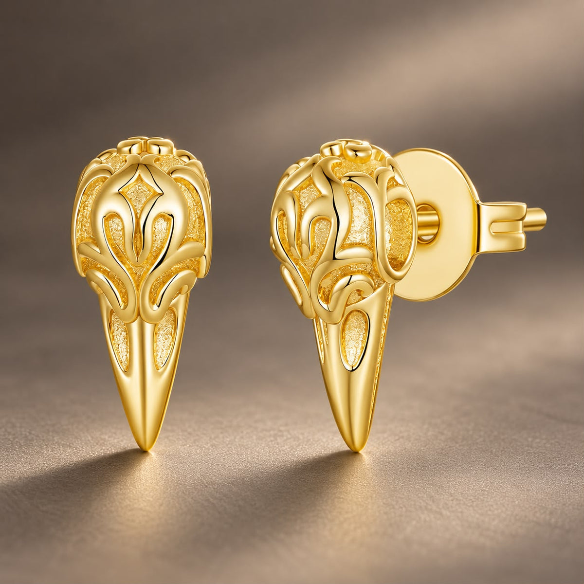 925 Silver Needle Gold Plated 1.1 x 0.5 cm Copper Earrings for Women