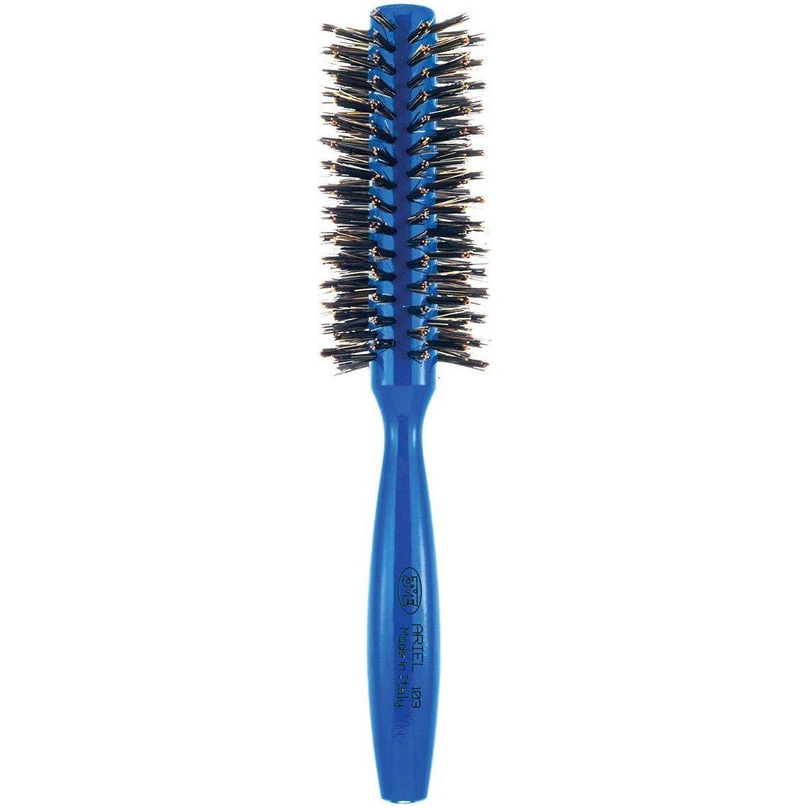 Ariel Blue Italian 3ME Round Boar Bristle Hair Brush