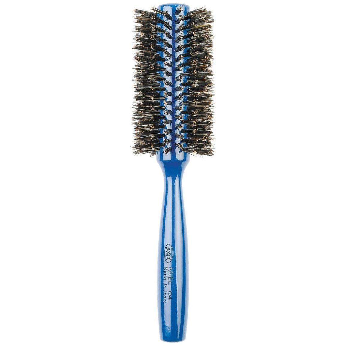 Ariel Blue Italian 3ME Round Boar Bristle Hair Brush