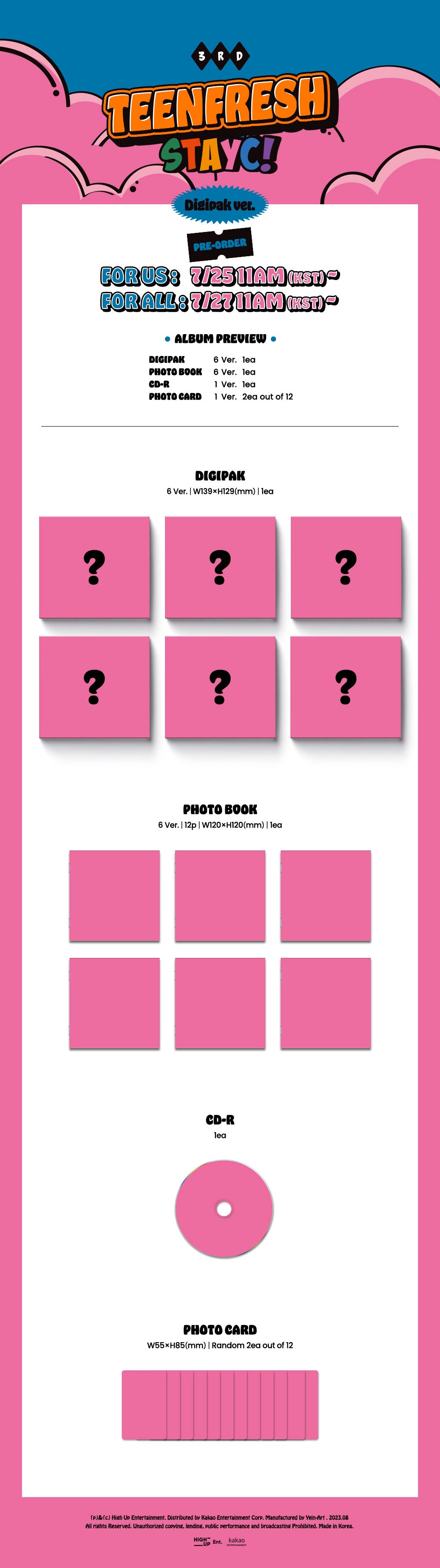 Stayc 3rd Mini Album - Teenfresh (Digipack Ver.)