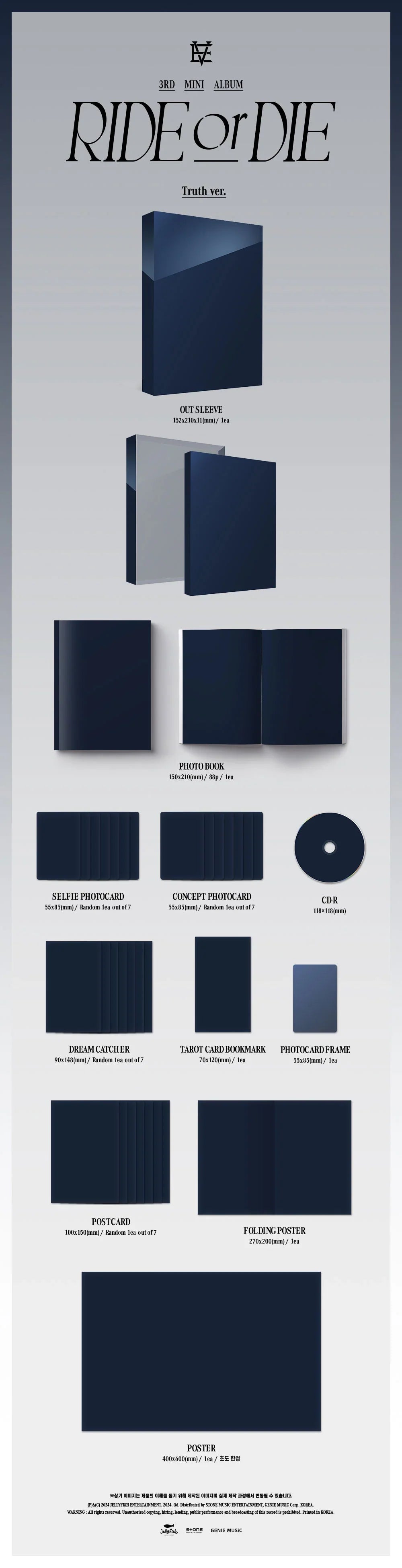 Evnne 3rd Mini Album - Ride Or Die (Photobook Random)