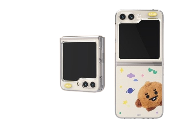 BT21 Fluffy Galaxy Z Filp5 Clear Slim Case