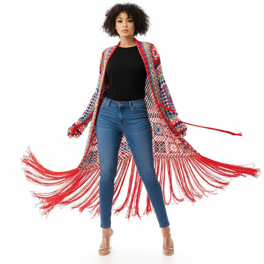 Limited Edition: Woodstock Dreams Boho Crochet Fringe Kimono