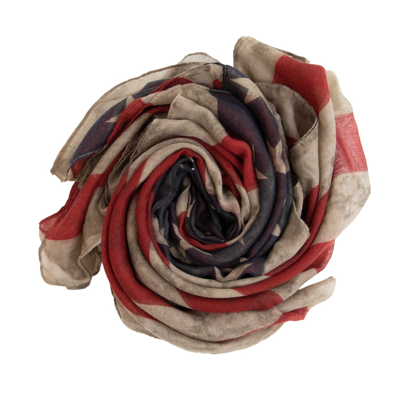 Womens Distressed Woven American Flag Scarf