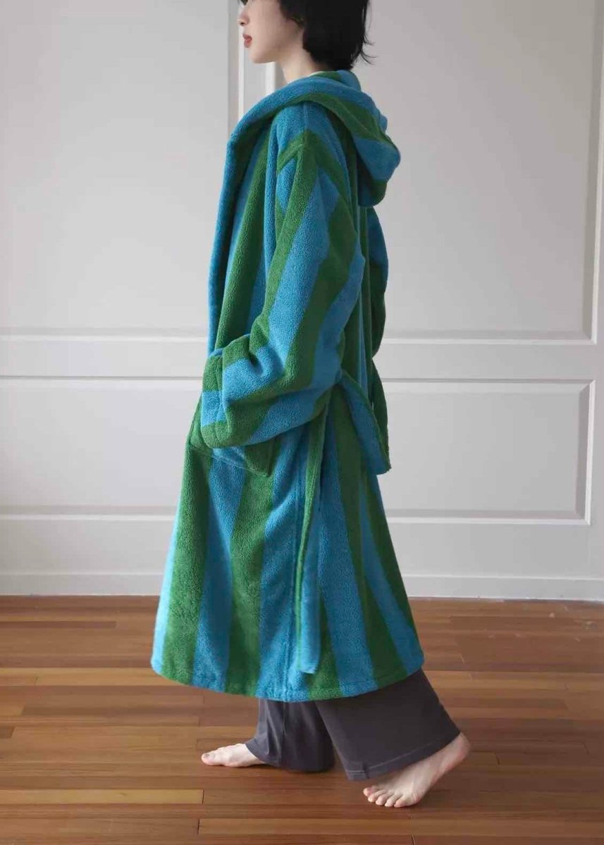 Ultra Soft Retro Whimsical Stripe Bath Robe