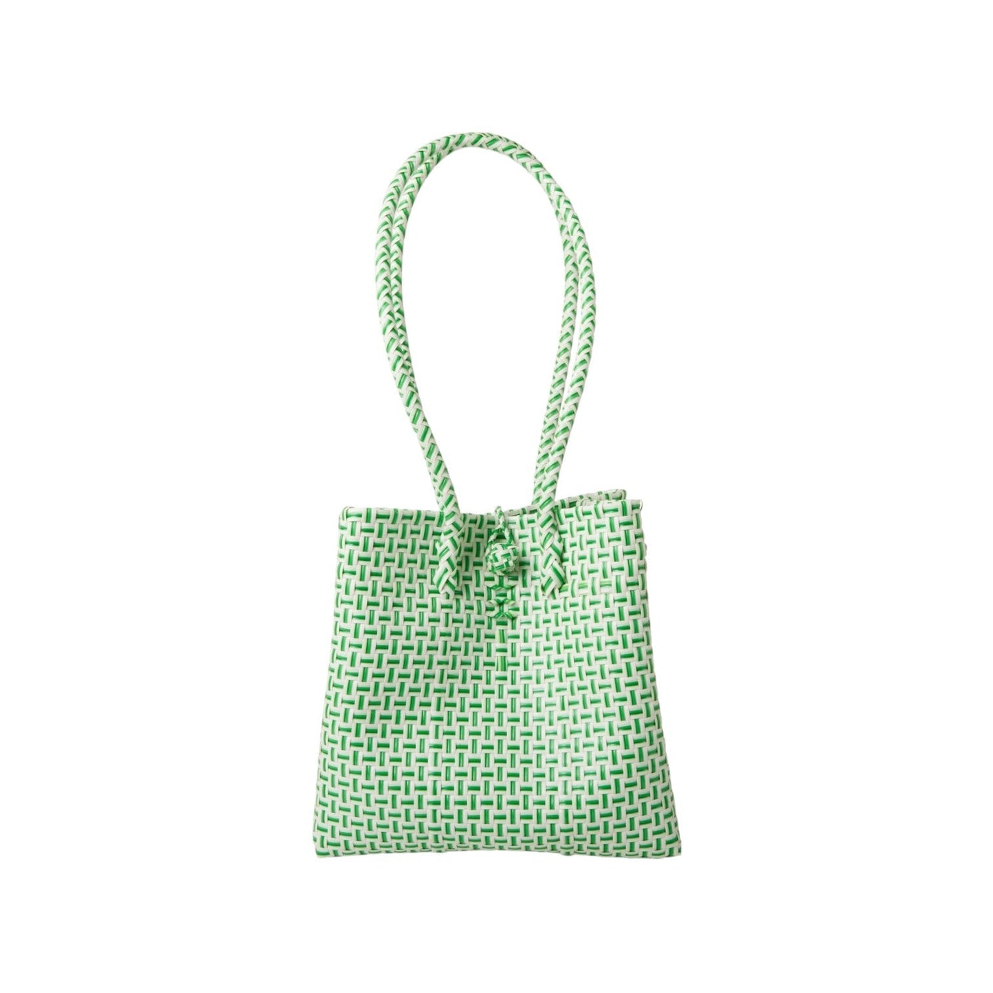 Midi Ella Handwoven Tote · Checker Recycled Plastic