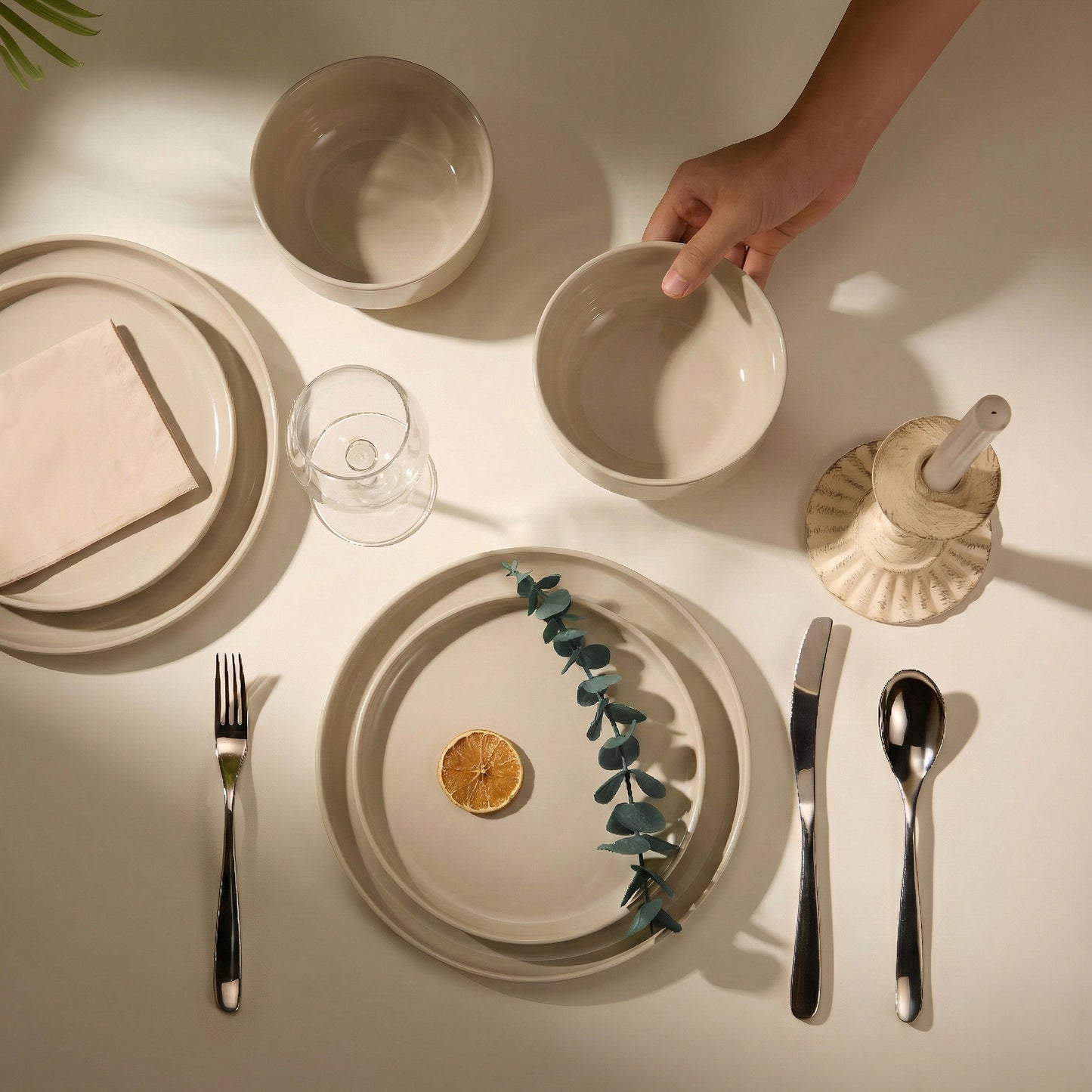 Dinnerware Set, 12 Piece Service for 4, Ceramic, Cambridge Classics