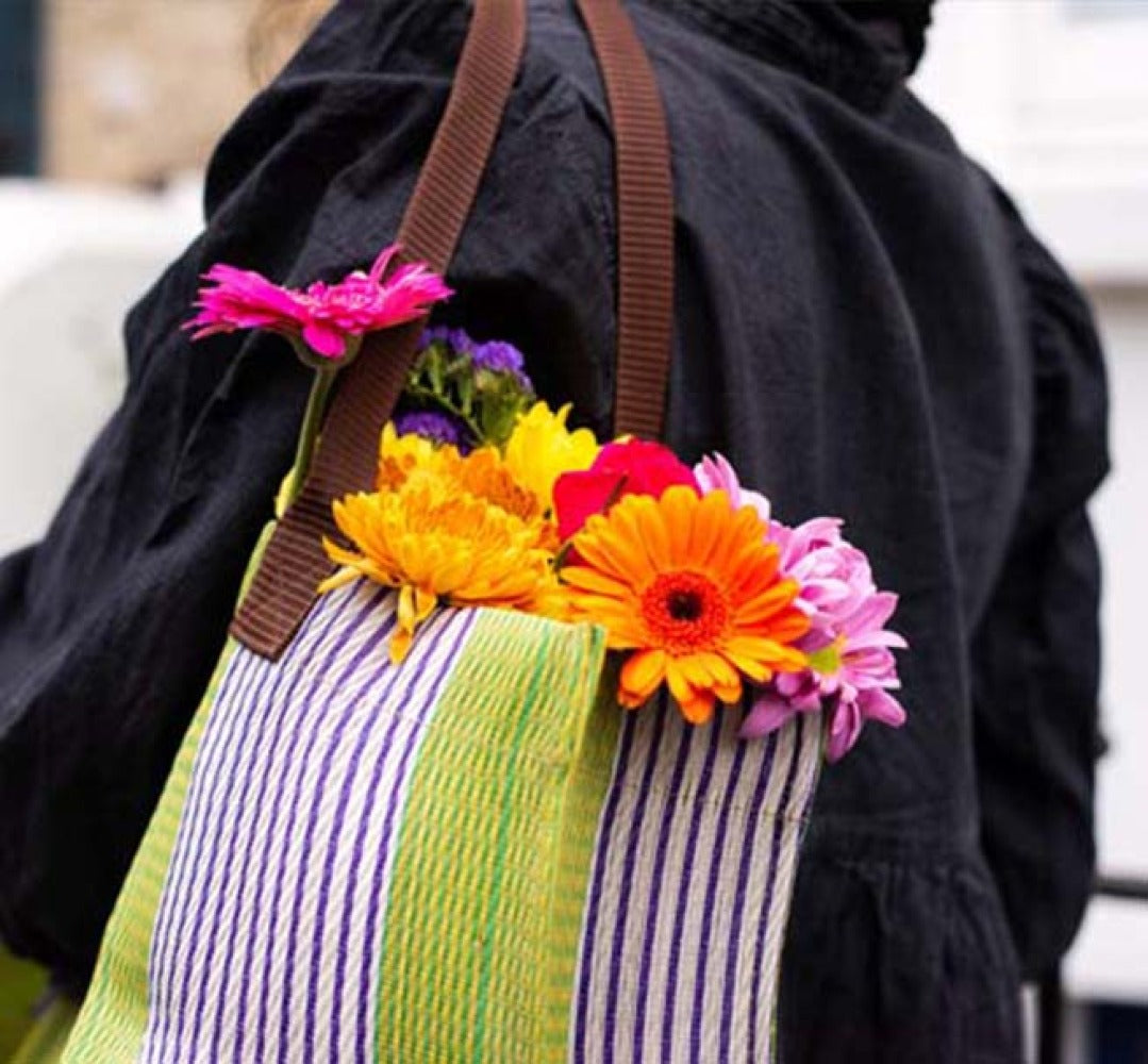 Woven Market Shopper in Doge, Pearl & Grass