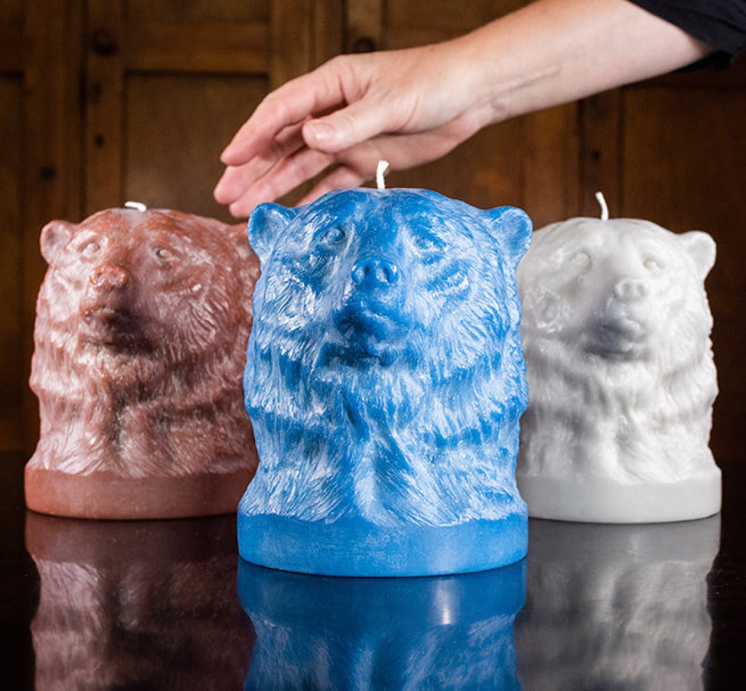Rose Beige Bear Head Candle
