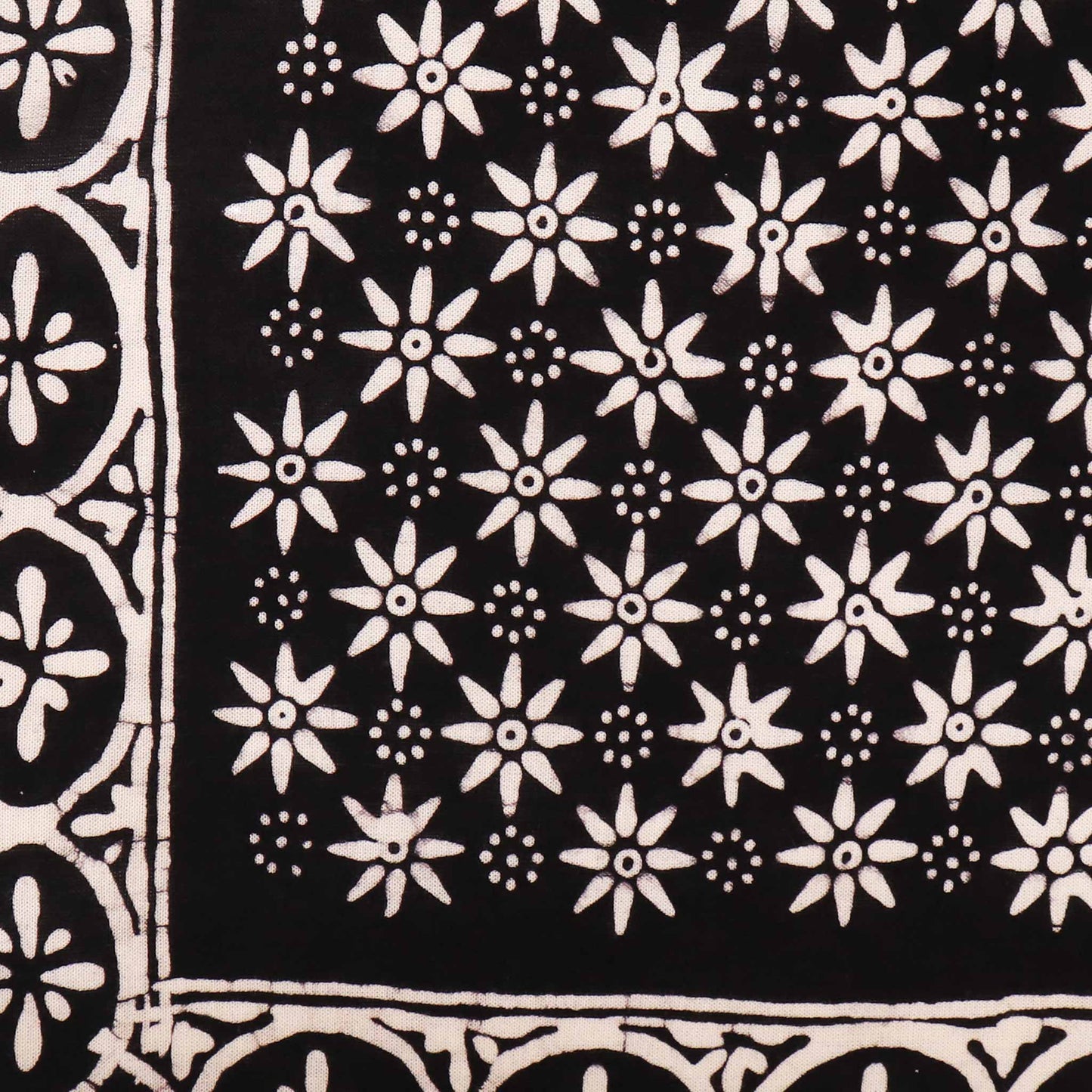 Large 39" Hand Dyed Batik Bandana - Black Mirage