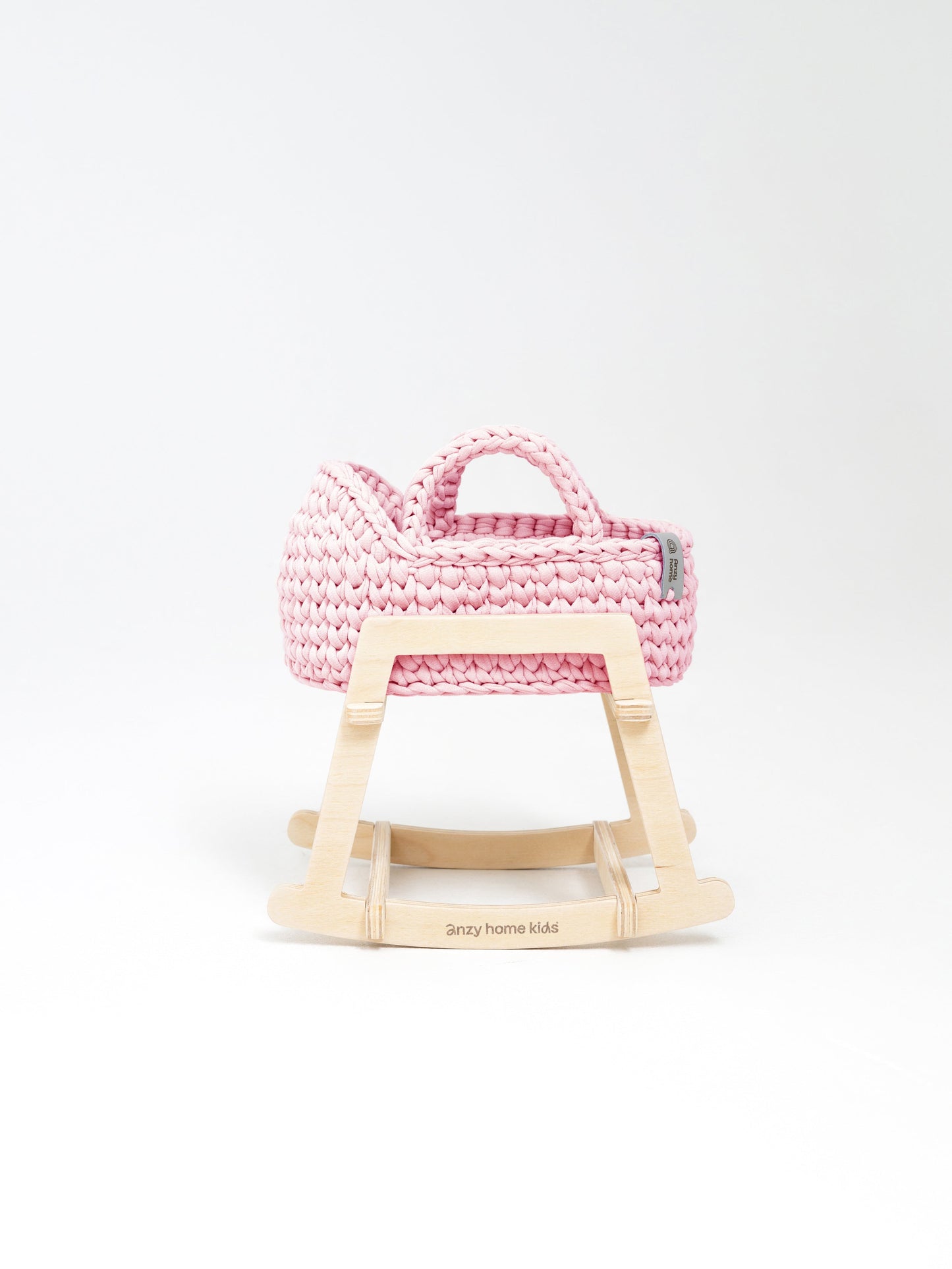 Mini Doll Moses Basket w/Rocking Stand