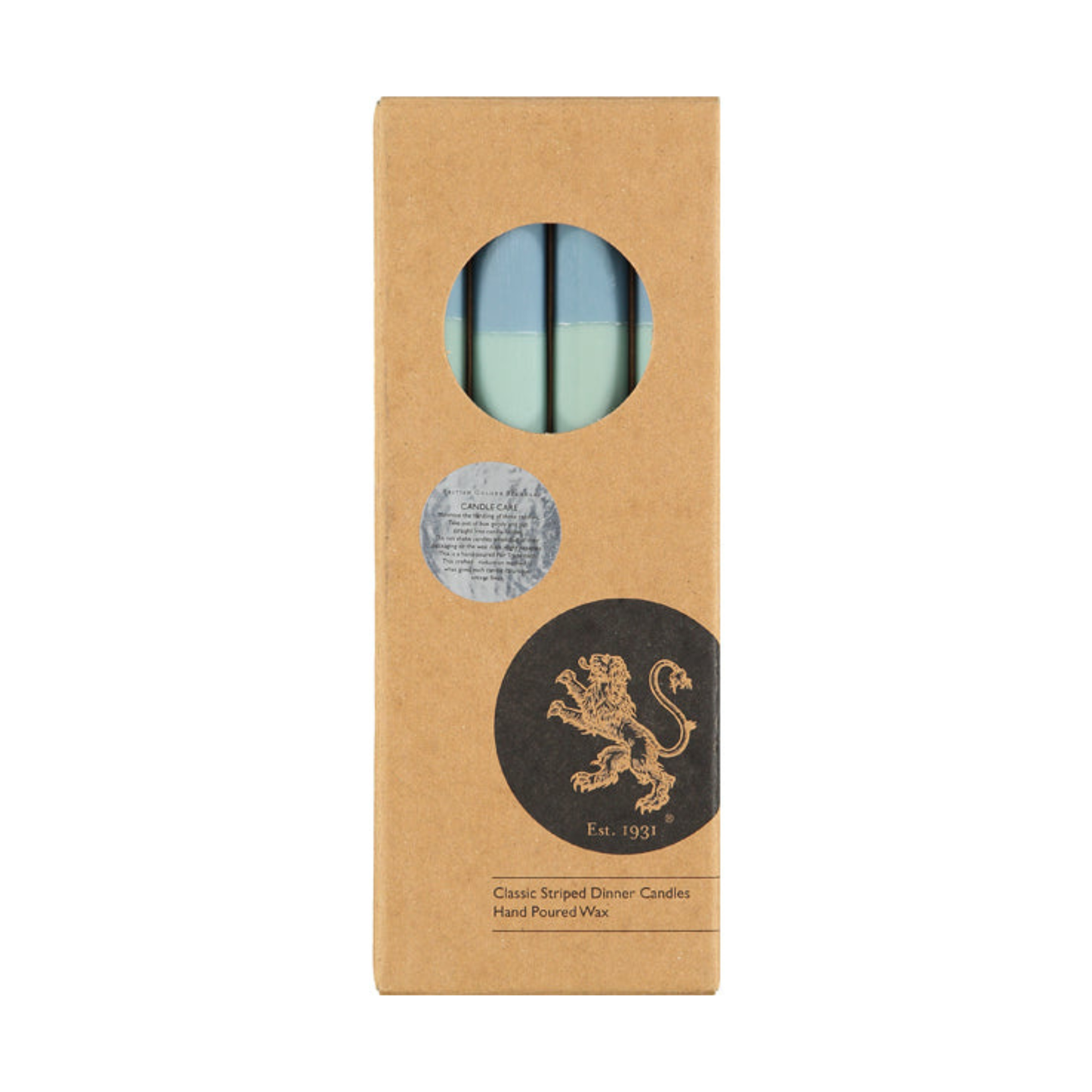 S/4 ABSTRACT Striped Opaline, Pompadour & Rust Dinner Candles