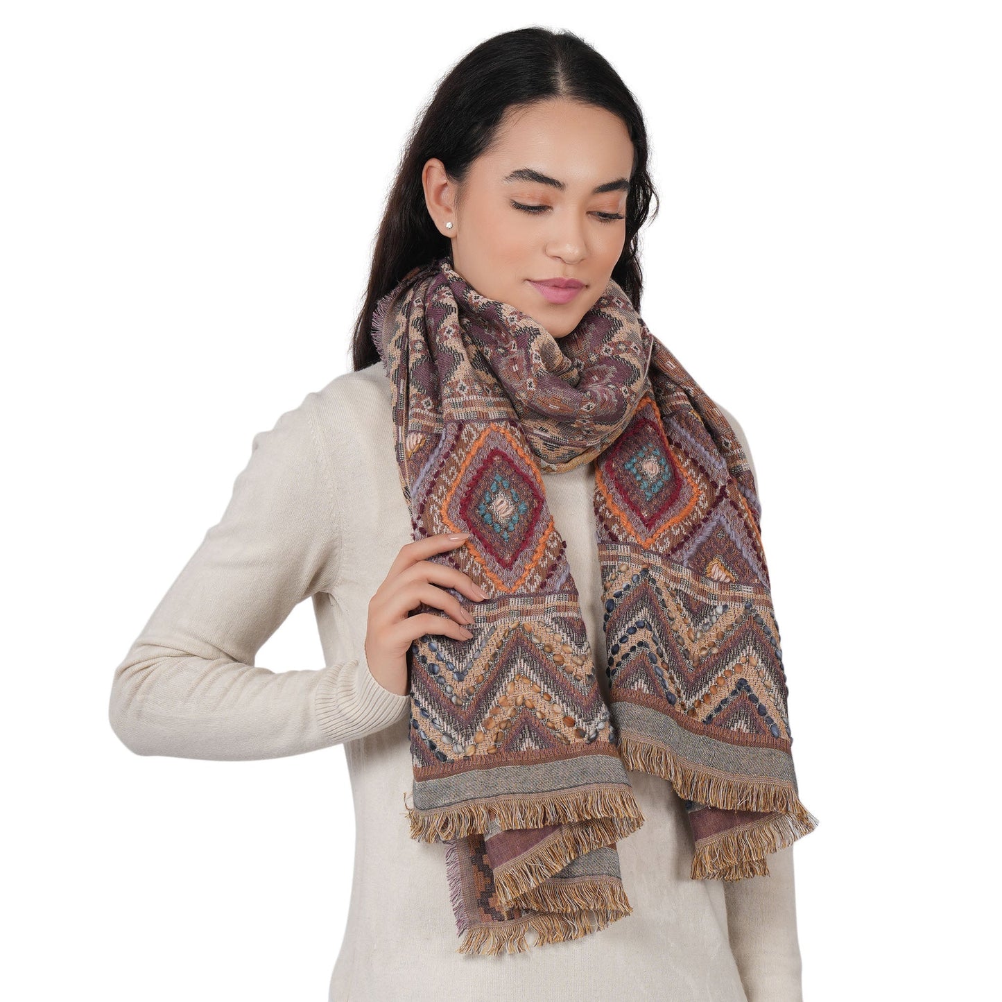 Sierra Geometric Scarf - Lavender