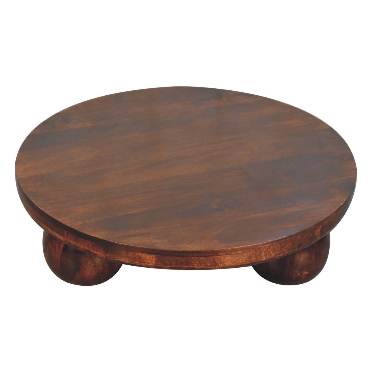 Solid Wood California Walnut Central Table with Ball Feet