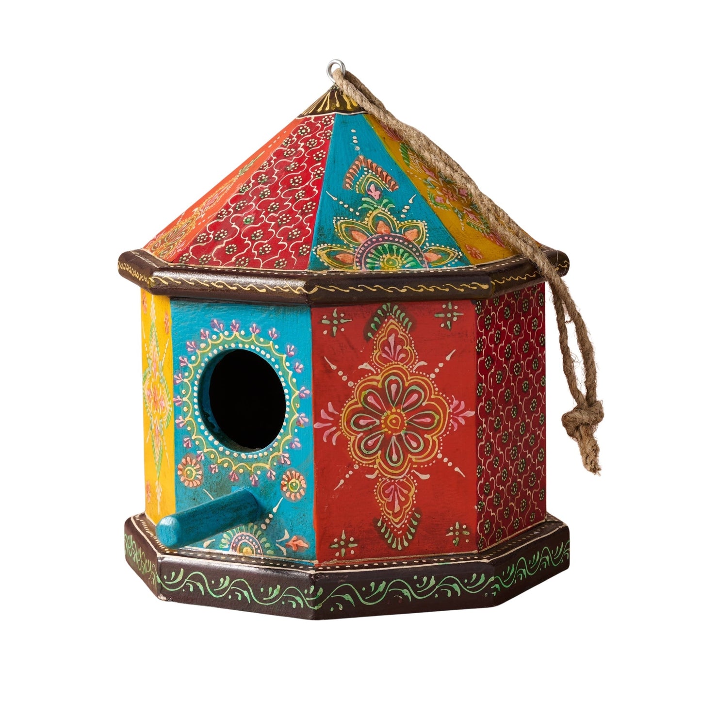 Sarkas Hand Painted Birdhouse with Perch