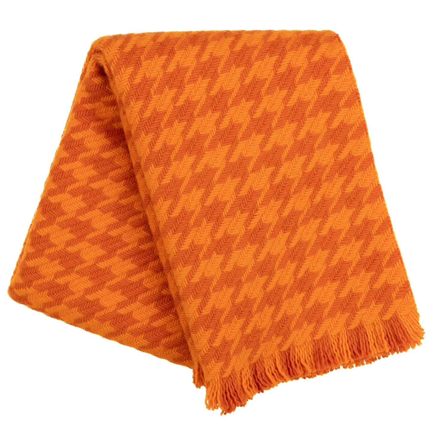 Southampton Home Naturally Weighted Houndstooth Throw ~ Orange ~