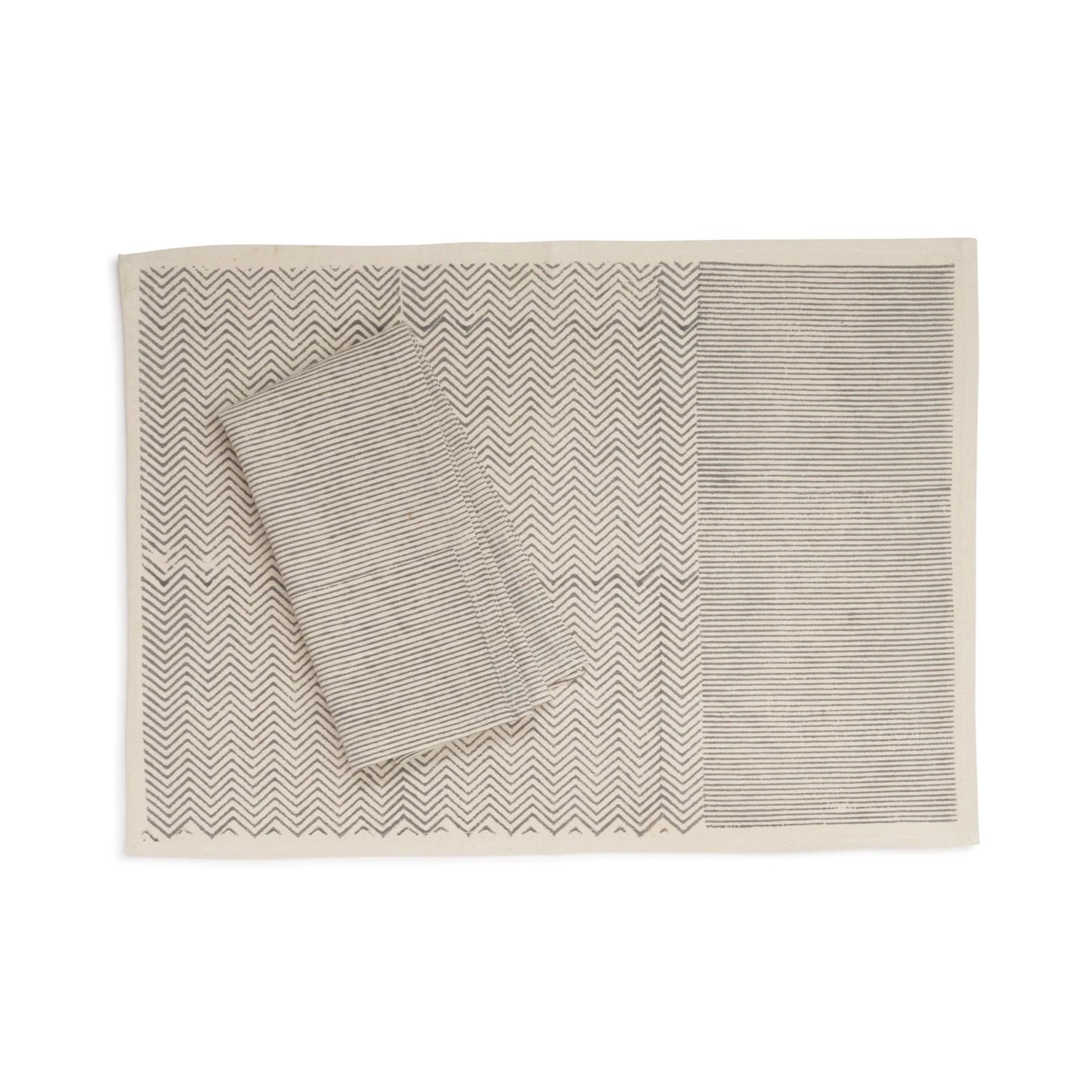 VERTEX Hand Block Printed Napkins - Set of 4. Cotton - Fair Trade - Artisan Made