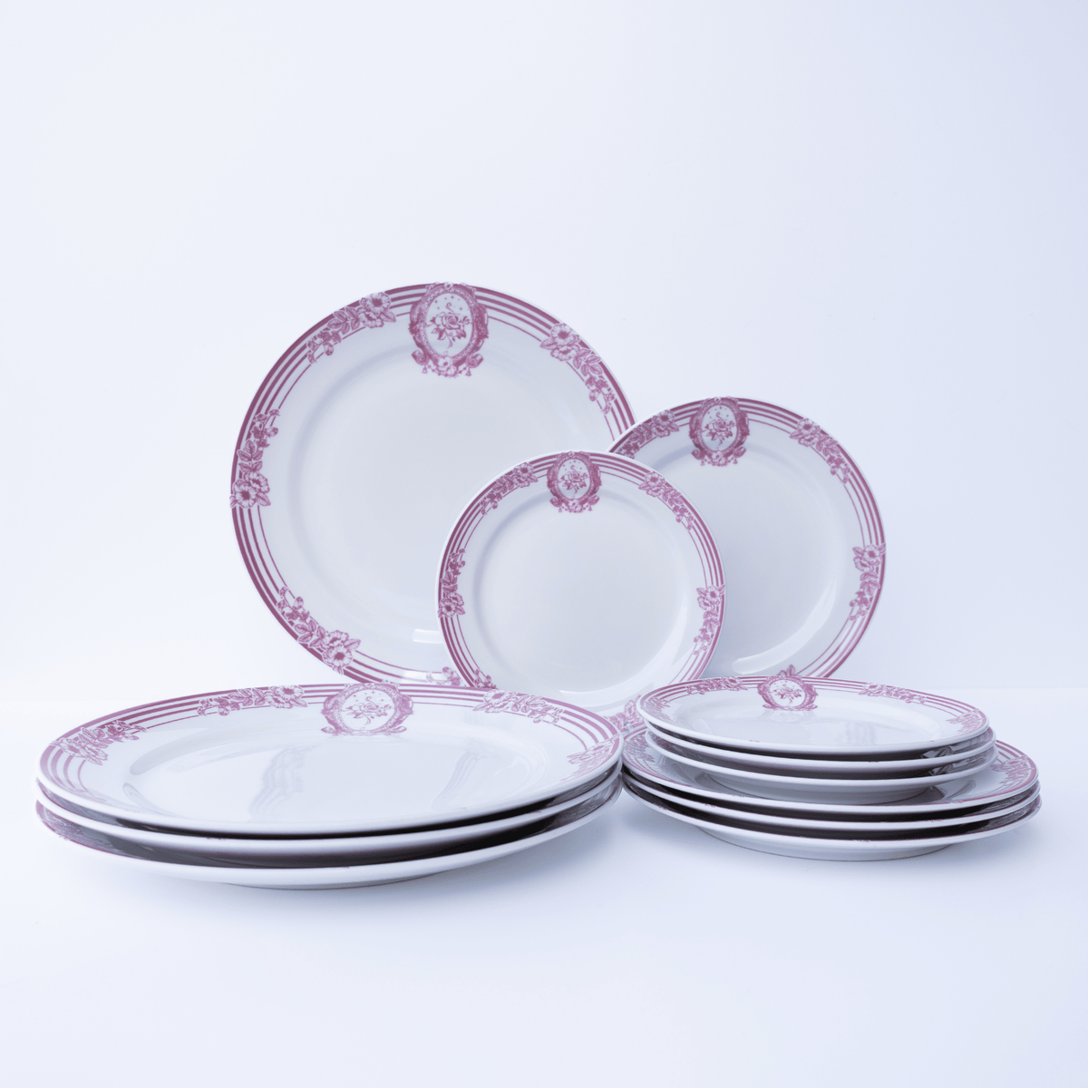 Pink Symphony 12-Piece Porcelain Dinnerware Set