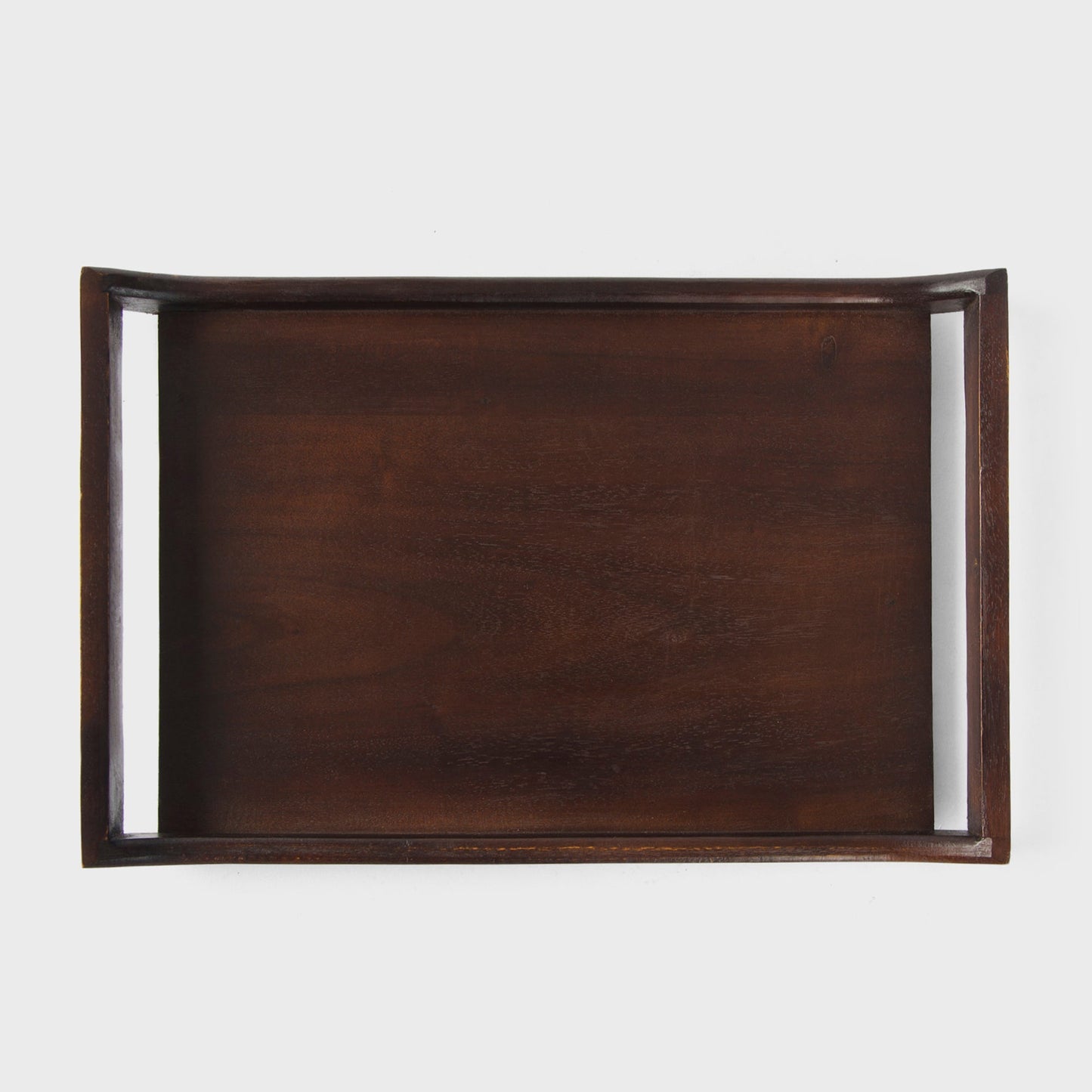 Acacia Wood Serving Tray Set of 2 in Urban Walnut Finish