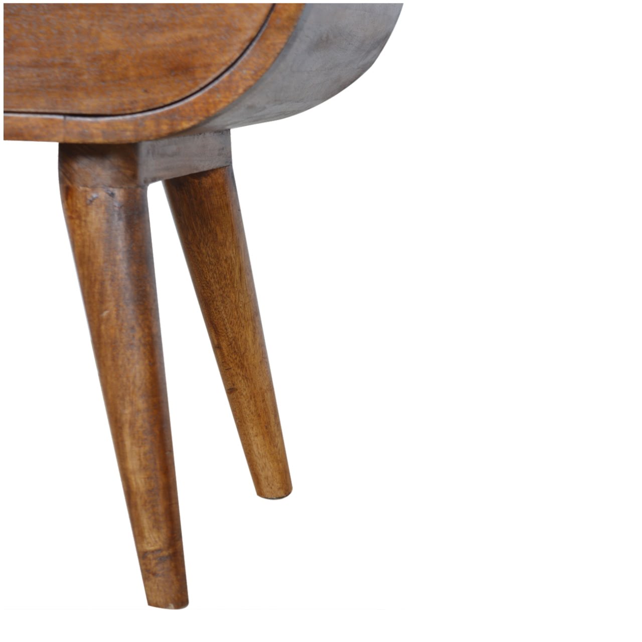 Solid Wood Chestnut Circular Open Bedside