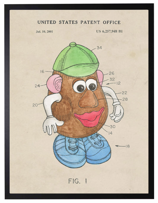 Mr. Potato Head Patent in Black Frame