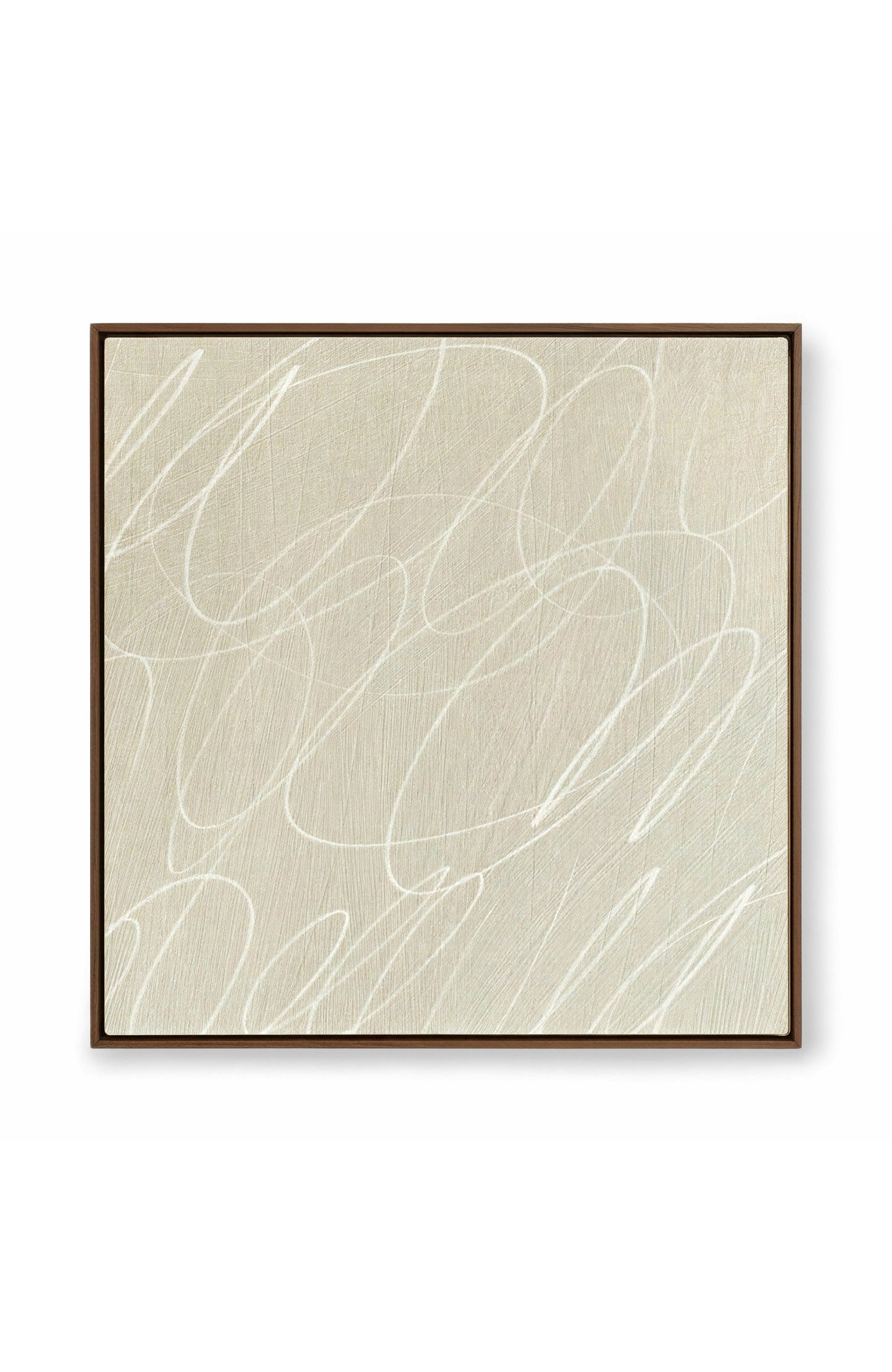 Gestural Marks in Linen by DSCVR Art Framed Square Canvas Wall Art