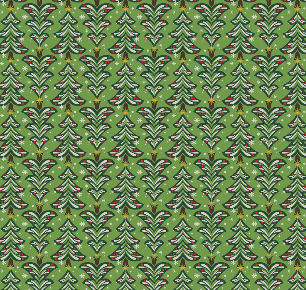 Set of 3 (S, L, XL) Reusable Cloth Furoshiki Gift Wrap | Christmas Trees & White