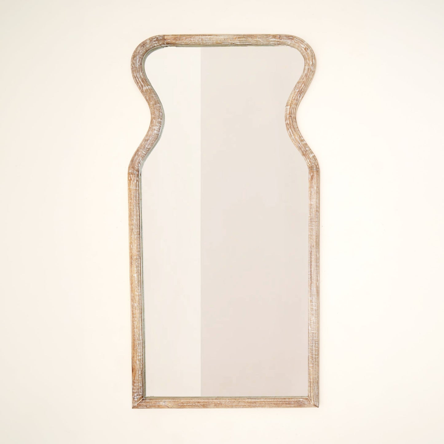 Decorative Full-Length Wall Mirror with Mango Wood Frame, 32X70"