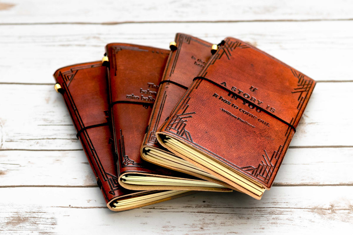Debossed Refillable Leather Traveler's Notebook